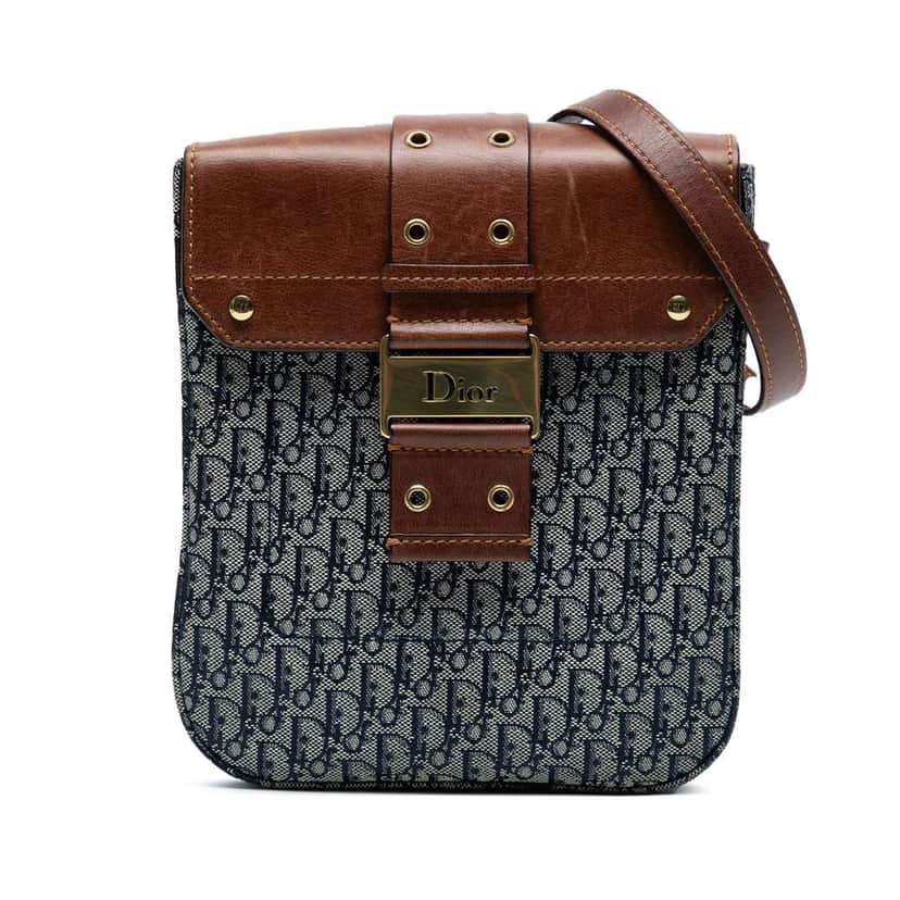 Dior Diorissimo Trotter Canvas Street Chic Crossbody Blue Canvas Good condition - Front View