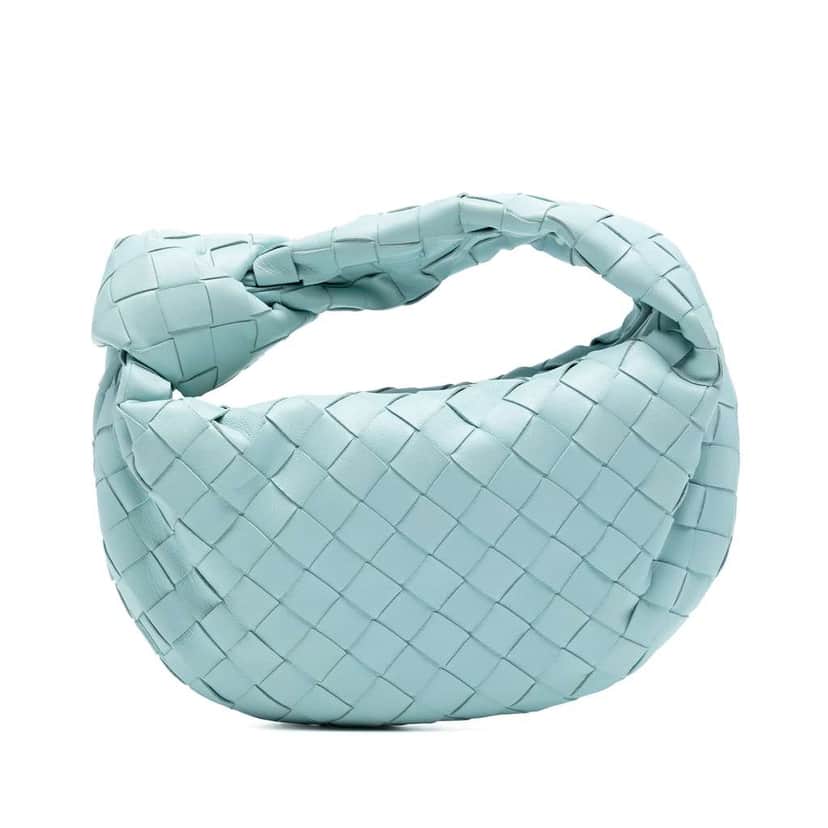 Bottega Veneta Candy Nappa Intrecciato Jodie Blue Leather Good condition - Front View