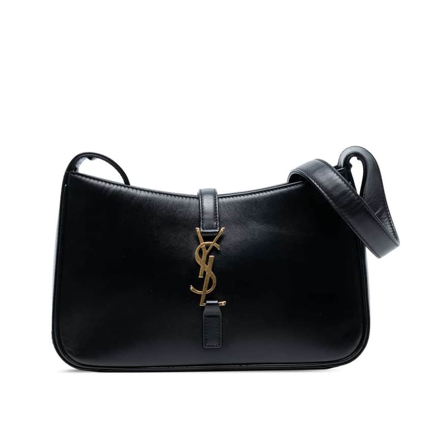 Saint Laurent Smooth Calfskin Le 5 a 7 Hobo Black Leather Good condition - Front View