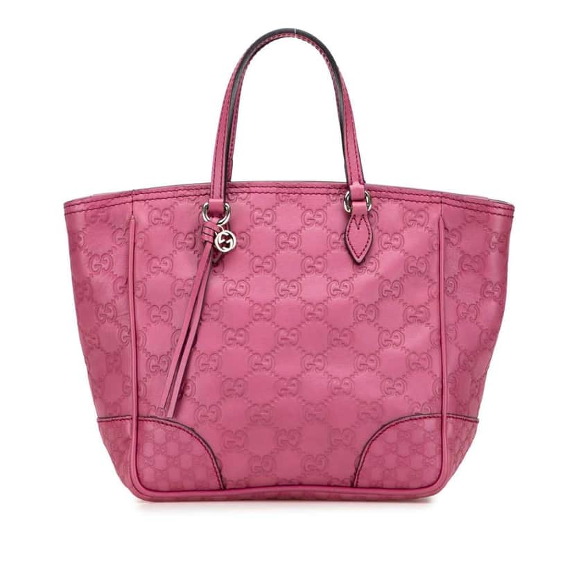 Gucci Small Guccissima Bree Satchel Pink Leather Good condition - Front View