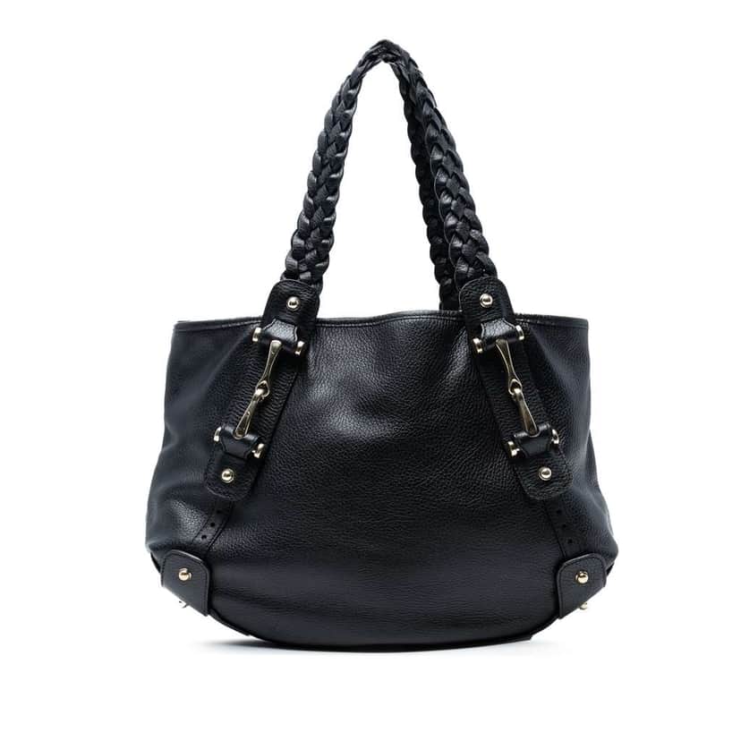 Gucci Leather Horsebit Pelham Shoulder Bag Black Leather Good condition - Front View
