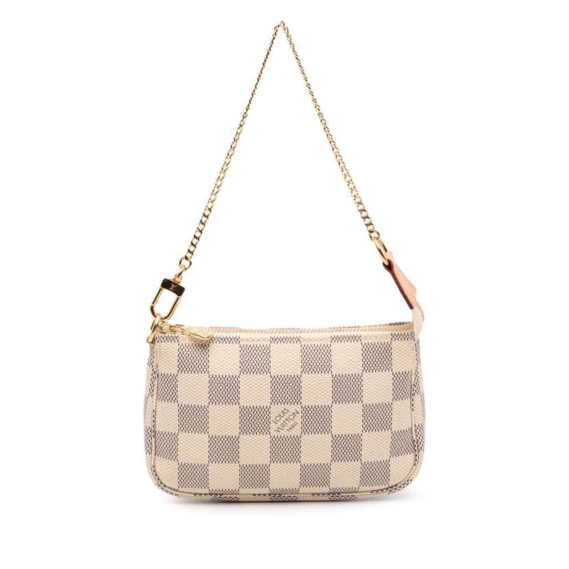 Louis Vuitton Damier Azur Mini Pochette Accessoires White Canvas Good condition - Front View