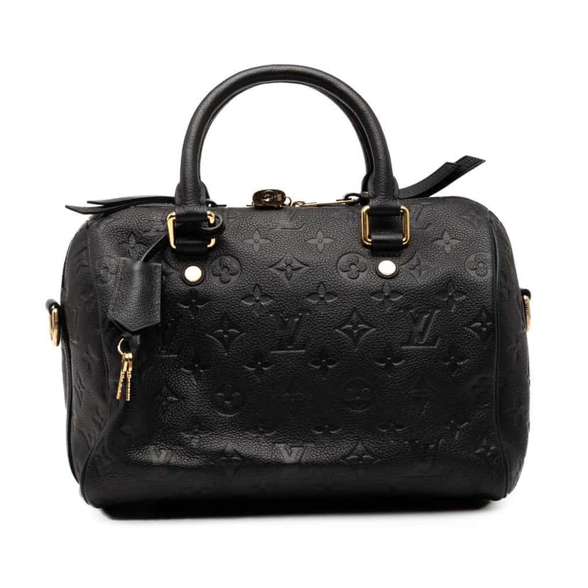 Louis Vuitton Monogram Empreinte Speedy Bandouliere 25 Black Leather Good condition - Front View