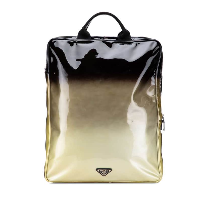 Prada Vernice Sfumato Handbag Gold Leather Good condition - Front View