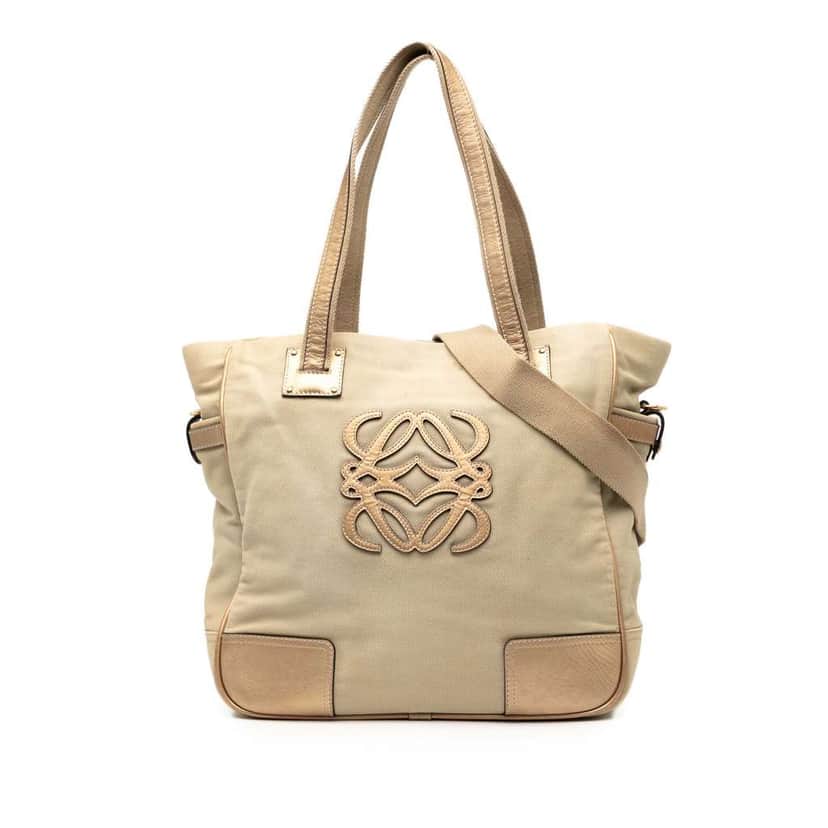 Loewe Canvas Anagram Satchel Brown Canvas Very good condition - Front View