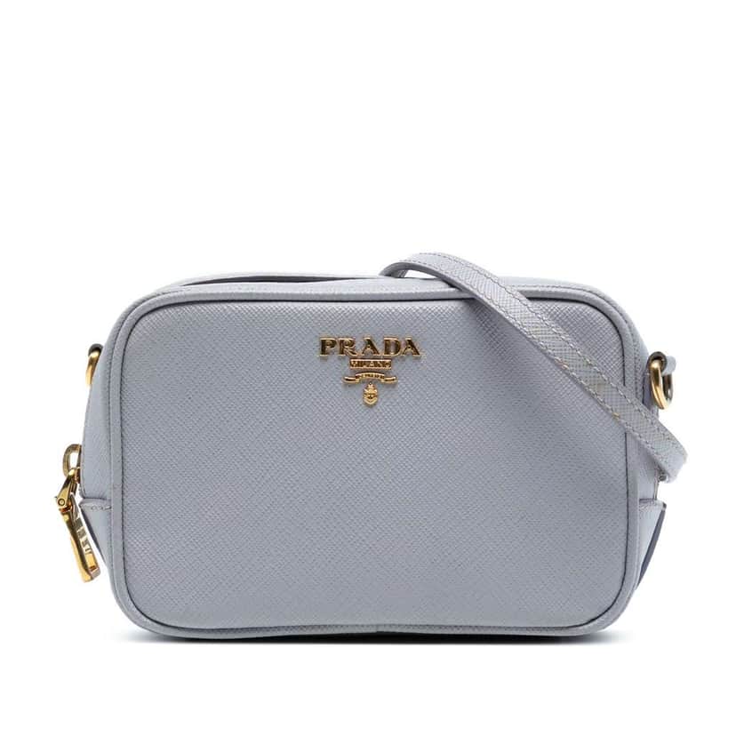 Prada Mini Saffiano Camera Bag Purple Leather Good condition - Front View