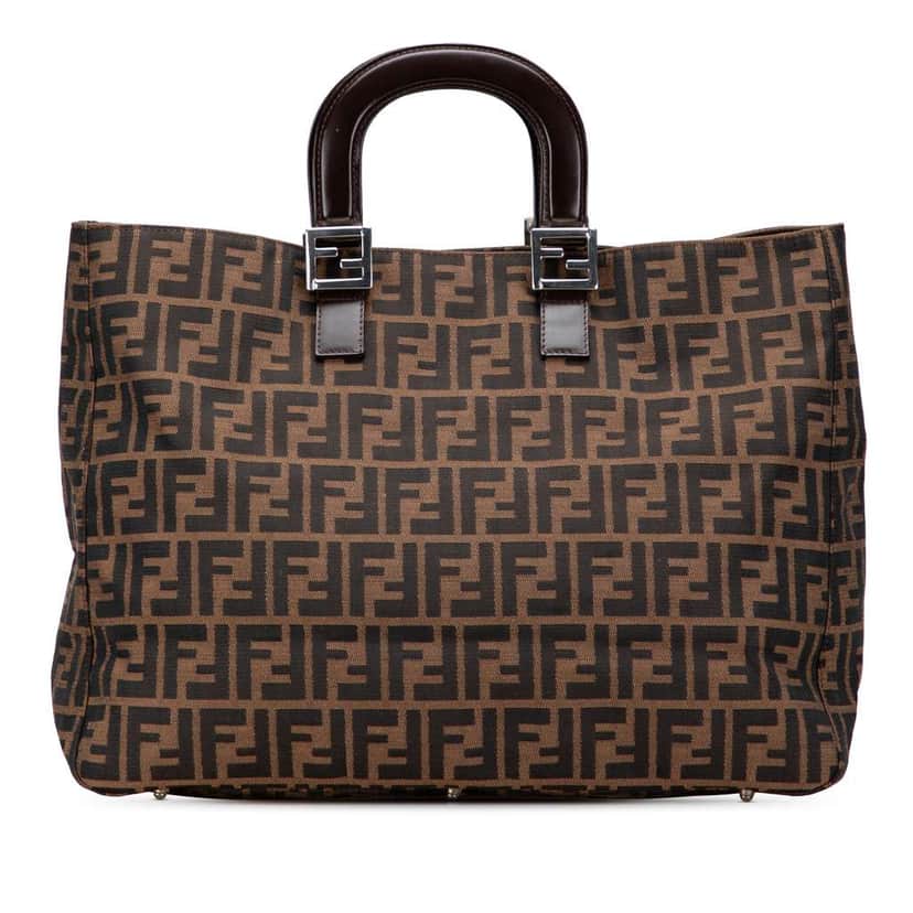 Fendi Large Zucca Canvas Twins Tote Brown Canvas Good condition - Front View