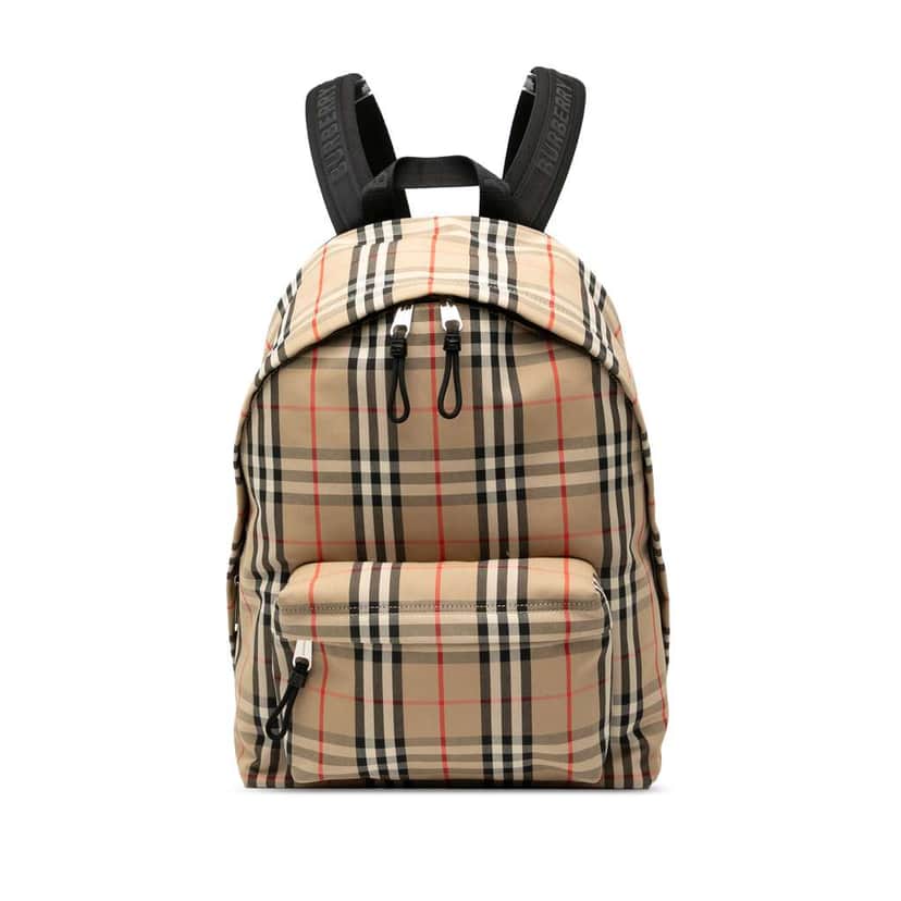 Burberry House Check Nylon Jett Backpack Brown Good condition - Front View