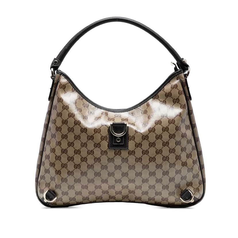 Gucci GG Crystal Abbey D Ring Shoulder Bag Brown Canvas Good condition - Front View