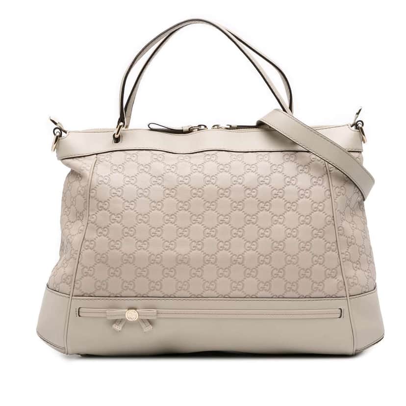 Gucci Guccissima Mayfair Satchel White Leather Good condition - Front View
