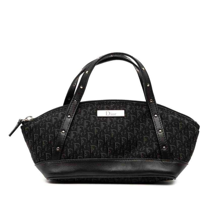 Dior Mini Diorissimo Trotter Canvas Street Chic Handbag Black Canvas Good condition - Front View