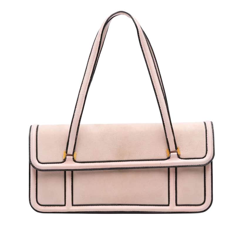 Loewe Suede Handbag Pink Leather Good condition - Front View