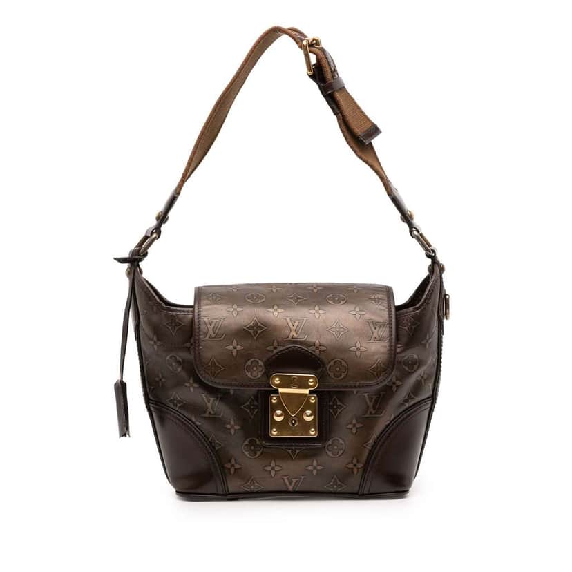 Louis Vuitton Monogram Embossed Sergent PM Brown Leather Good condition - Front View
