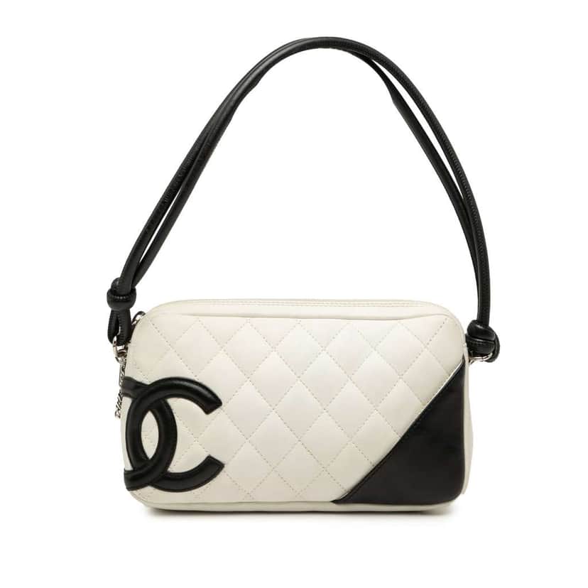 Chanel Lambskin Cambon Ligne Pochette White Leather Good condition - Front View