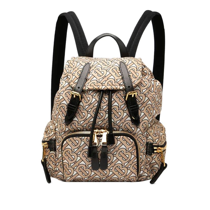 Burberry TB Monogram Nylon Backpack Brown Good condition - Front View