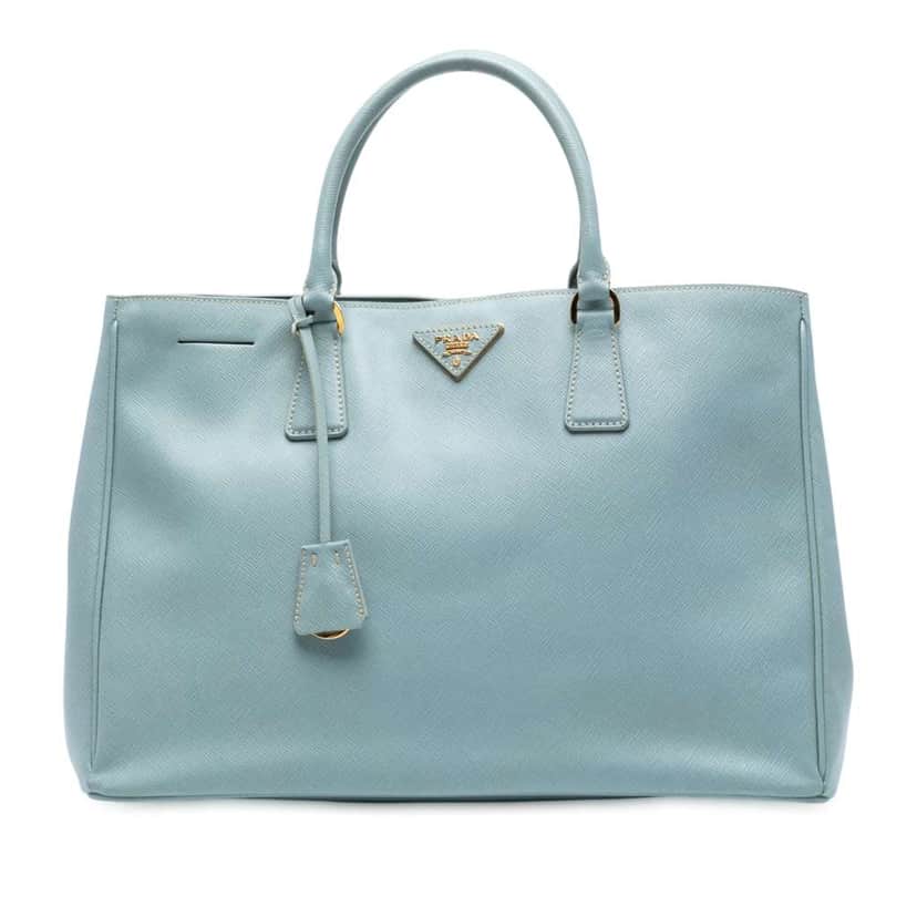 Prada Large Saffiano Lux Galleria Satchel Blue Leather Good condition - Front View