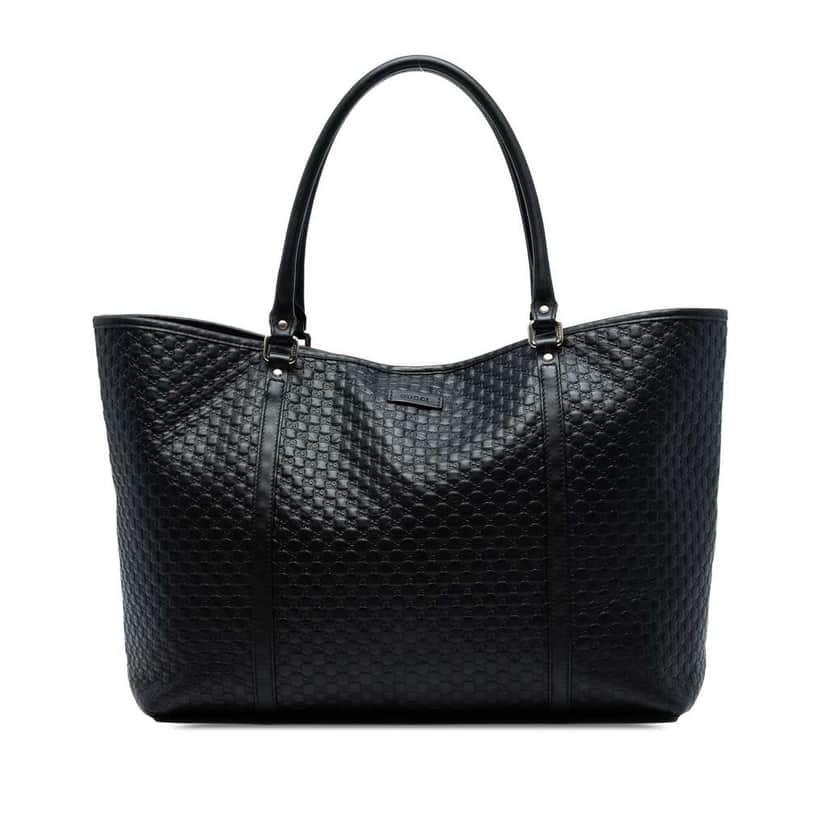 Gucci Large Microguccissima Joy Tote Black Leather Good condition - Front View