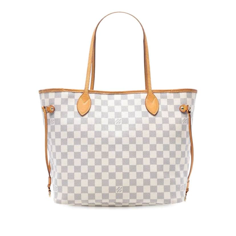 Louis Vuitton Damier Azur Neverfull MM White Good condition - Front View