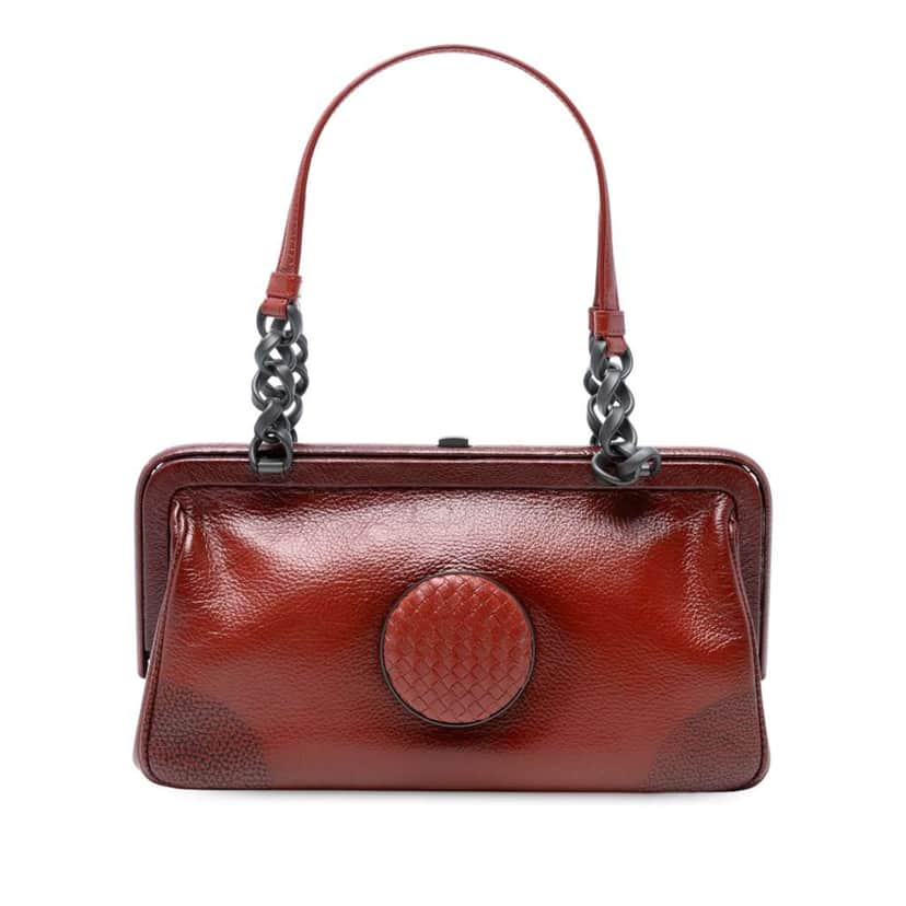 Bottega Veneta Leather Doctor Frame Handbag Red Leather Good condition - Front View