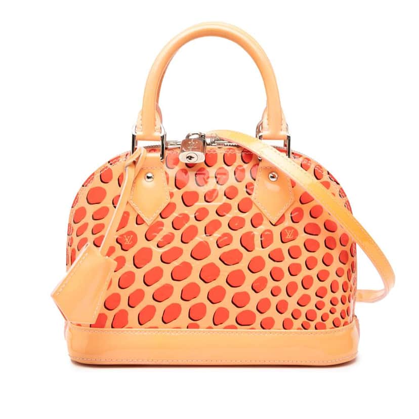 Louis Vuitton Monogram Vernis Jungle Dots Alma BB Orange Leather Very good condition - Front View