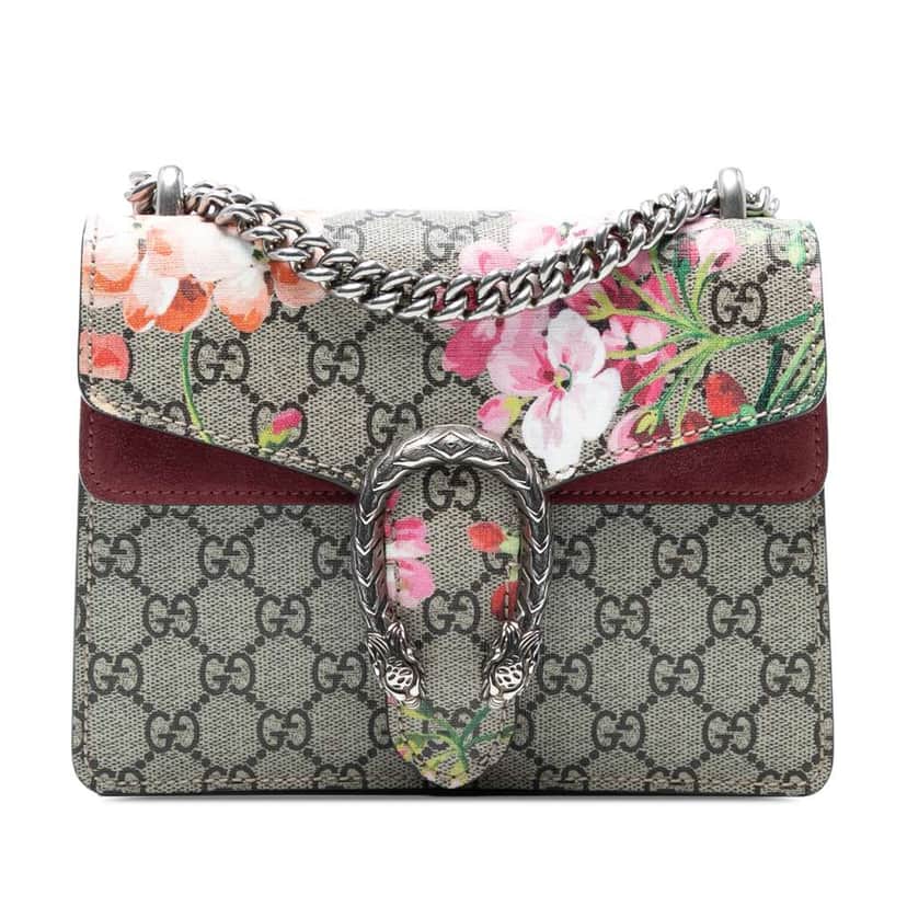 Gucci Small GG Supreme Blooms Dionysus Crossbody Brown Canvas Good condition - Front View