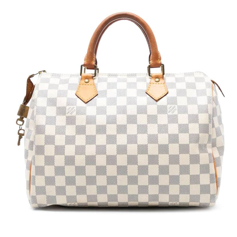Louis Vuitton Damier Azur Speedy 30 White Good condition - Front View