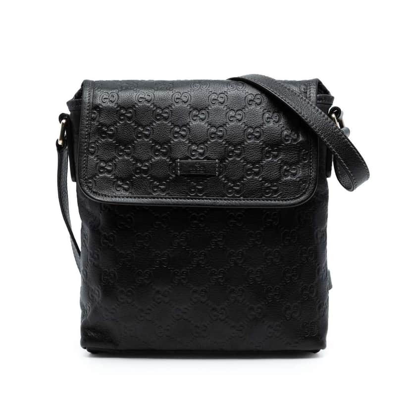 Gucci Guccissima Crossbody Black Leather Very good condition - Front View