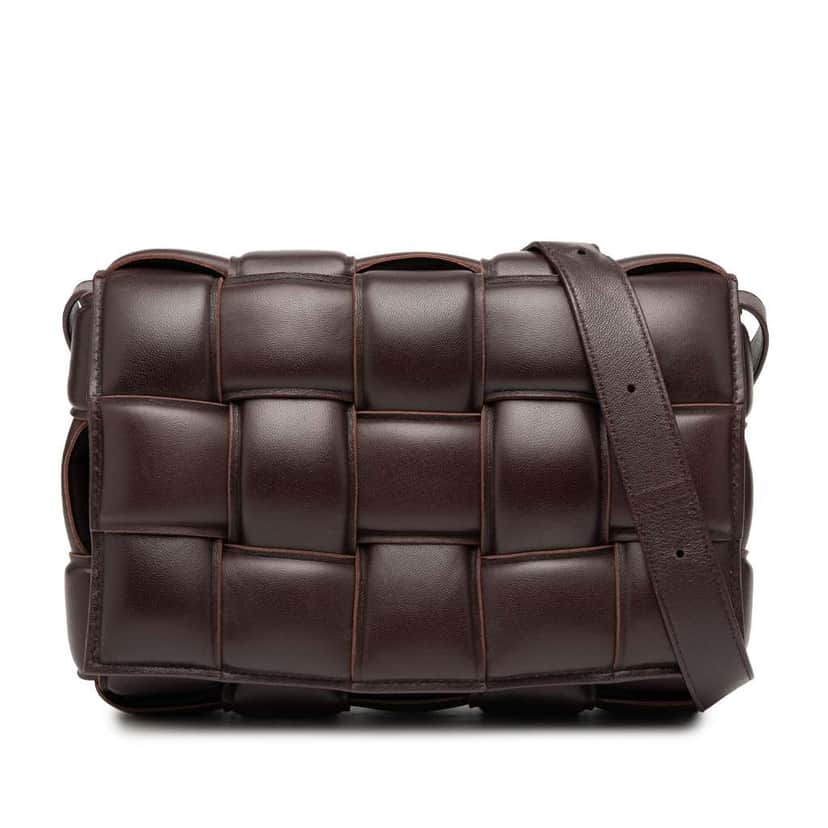 Bottega Veneta Nappa Intrecciato Padded Cassette Crossbody Brown Leather Good condition - Front View