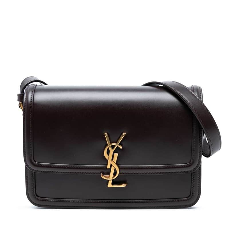 Saint Laurent Medium Calfskin Solferino Satchel In Box Brown Leather Good condition - Front View