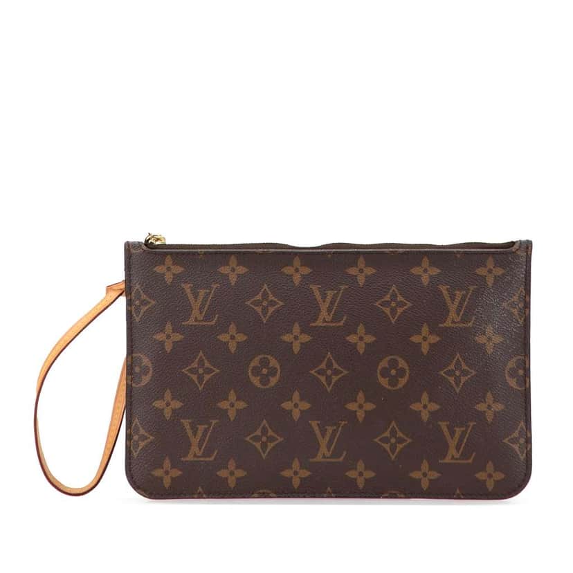 Louis Vuitton Monogram Neverfull Pouch Brown Canvas Good condition - Front View