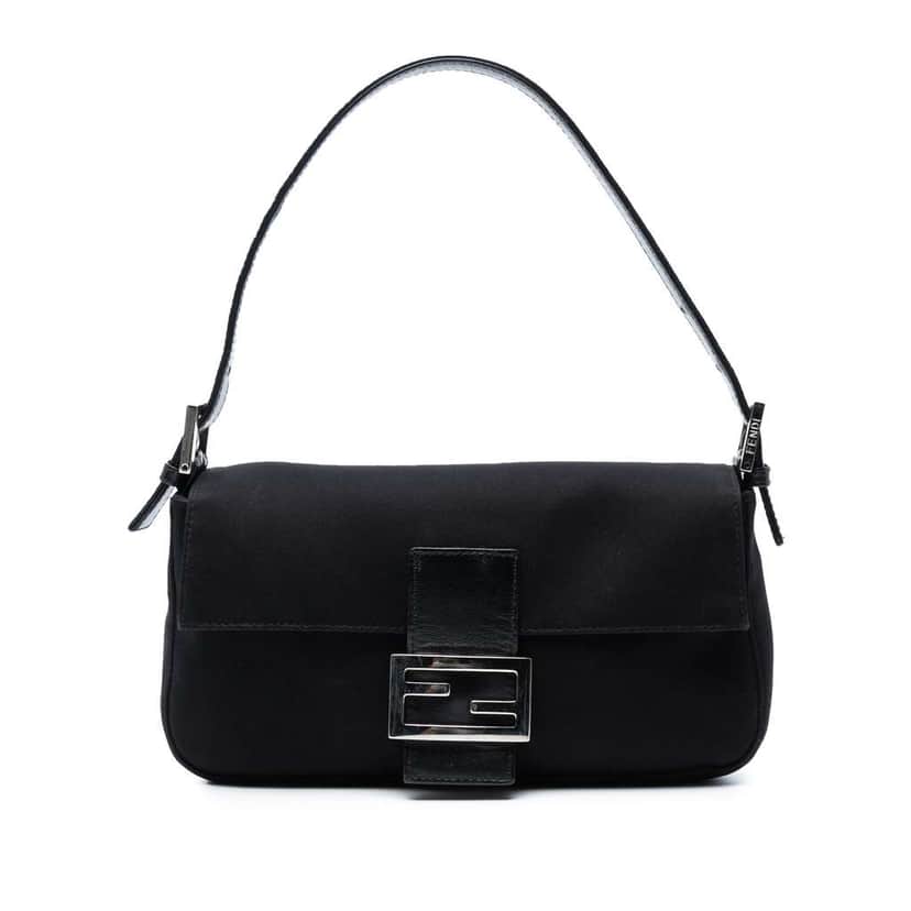 Fendi Neoprene Baguette Black Polyester Good condition - Front View