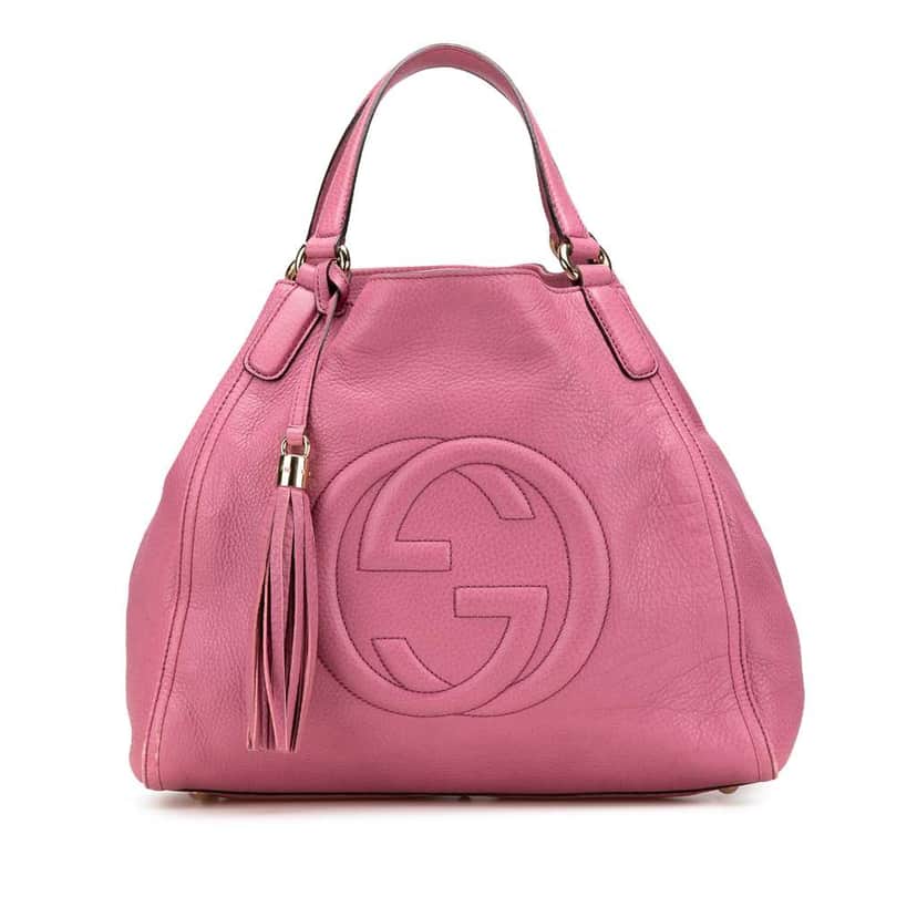 Gucci Medium Leather Soho Cellarius Tote Pink Leather Good condition - Front View