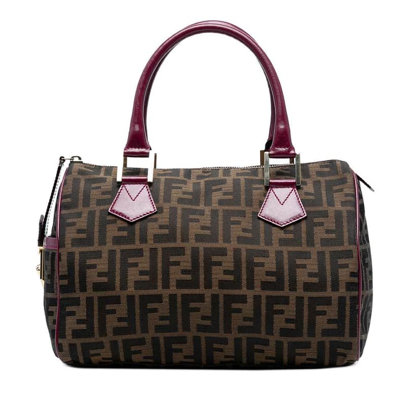Fendi Zucca Canvas Boston Bag Brown Canvas Good condition - Front View