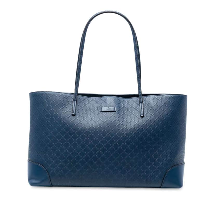 Gucci Leather Diamante Bright Hilary Lux Tote Blue Leather Good condition - Front View