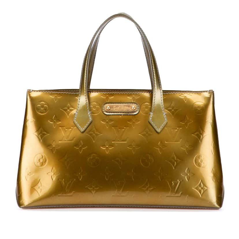 Louis Vuitton Monogram Vernis Wilshire PM Gold Leather Good condition - Front View