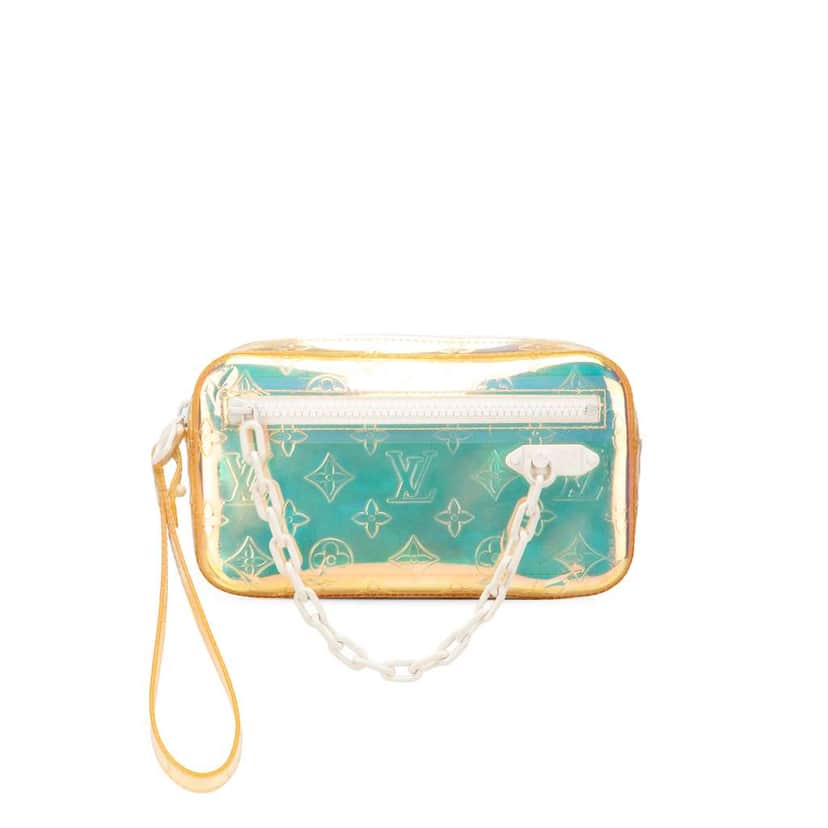 Louis Vuitton Monogram Prism Pochette Volga White Good condition - Front View