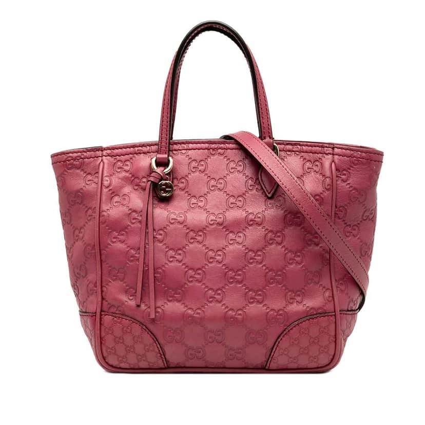 Gucci Small Guccissima Bree Satchel Pink Leather Fair condition - Front View