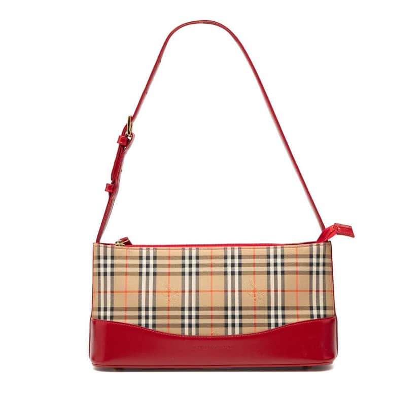 Burberry Haymarket Check Shoulder Bag Brown Canvas Good condition - Front View