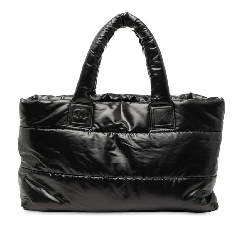 Chanel Medium Quilted Nylon Coco Cocoon Tote Black Good condition - Front View