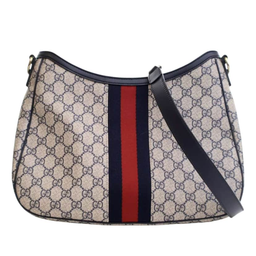Gucci GG Supreme Web Shoulder Bag Brown Canvas Good condition - Front View