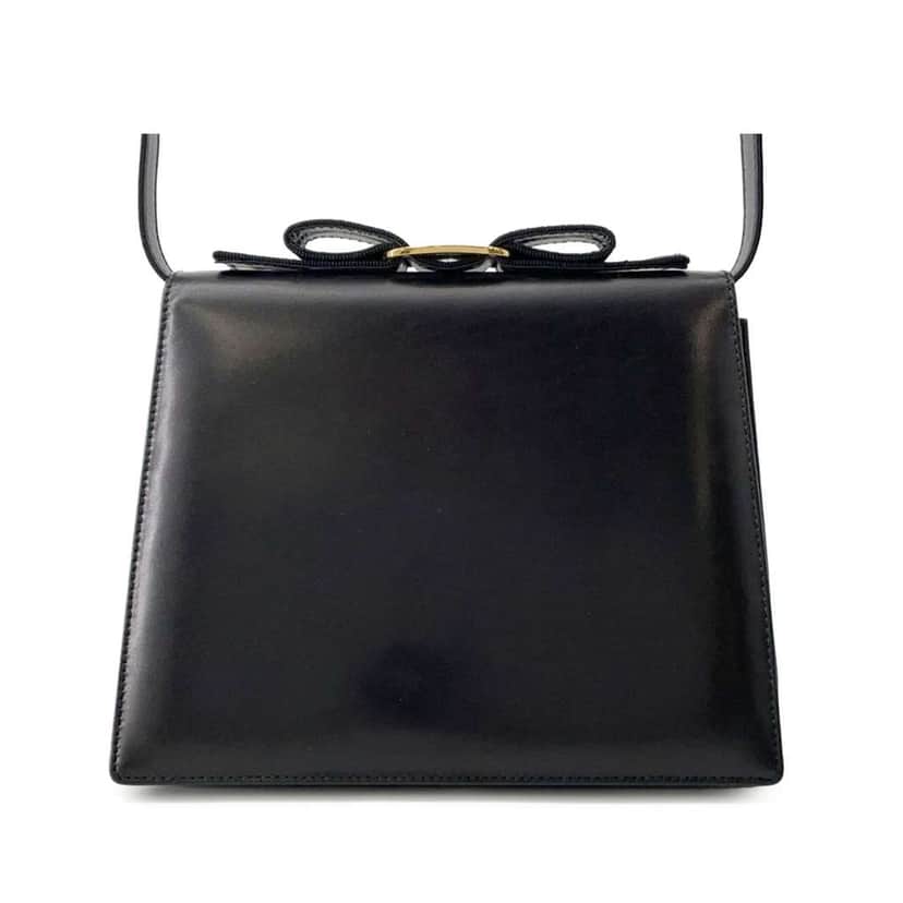 Salvatore Ferragamo Leather Vara Bow Ribbon Crossbody Black Leather Good condition - Front View