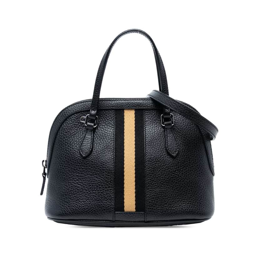 Gucci Mini Leather Web Dome Satchel Black Leather Good condition - Front View