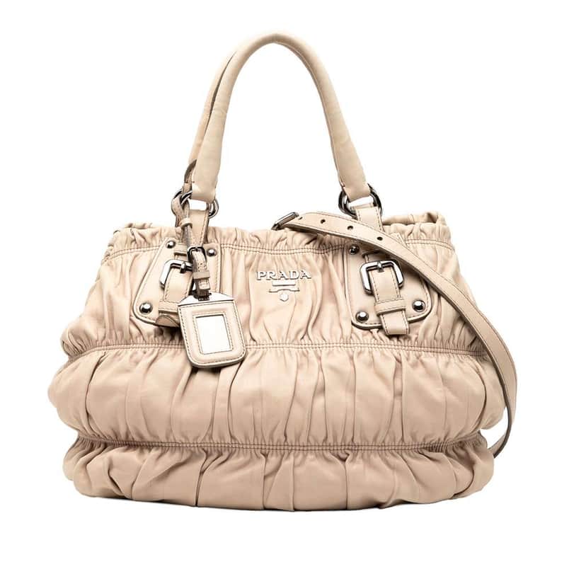 Prada Nappa Gaufre Satchel Brown Leather Good condition - Front View