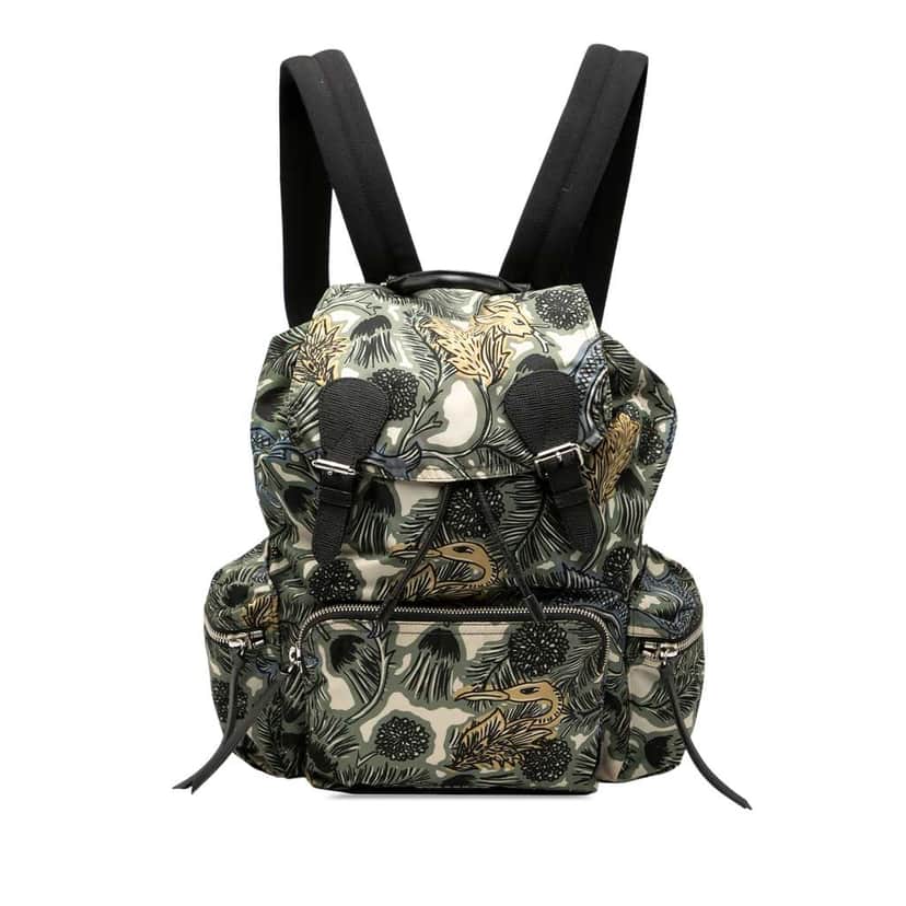 Burberry Nylon Graffiti Rucksack Backpack Green Good condition - Front View