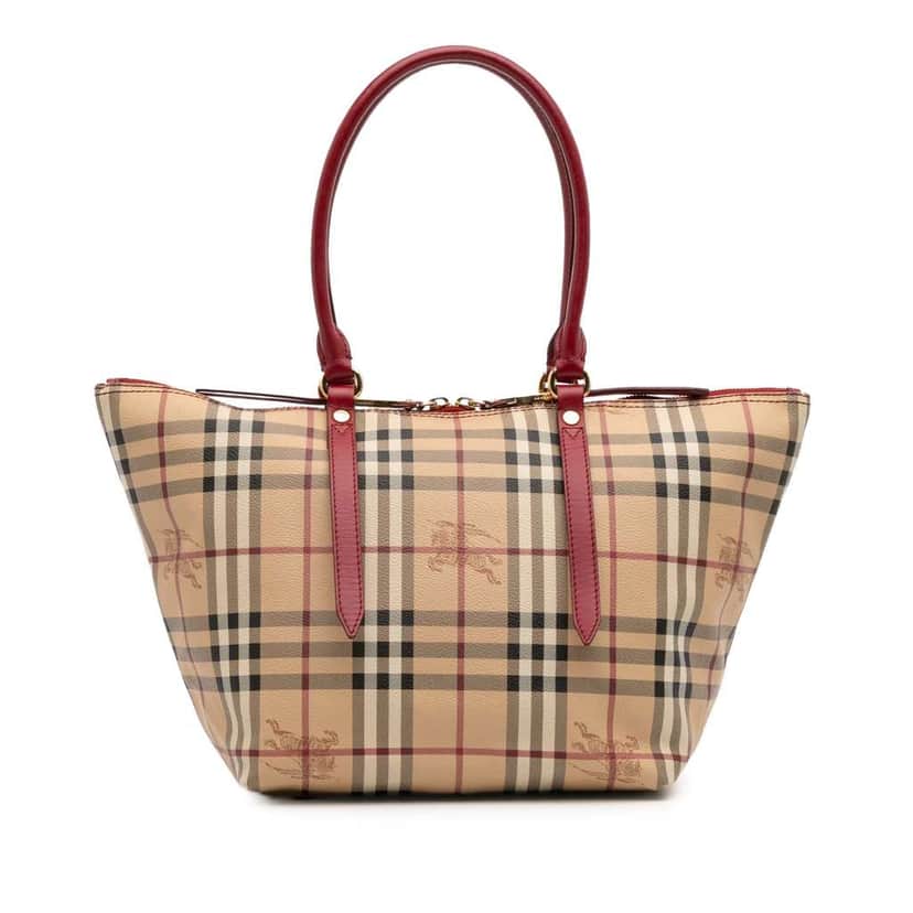 Burberry Small Haymarket Check Coated Canvas Salisbury Tote Brown Canvas Good condition - Front View