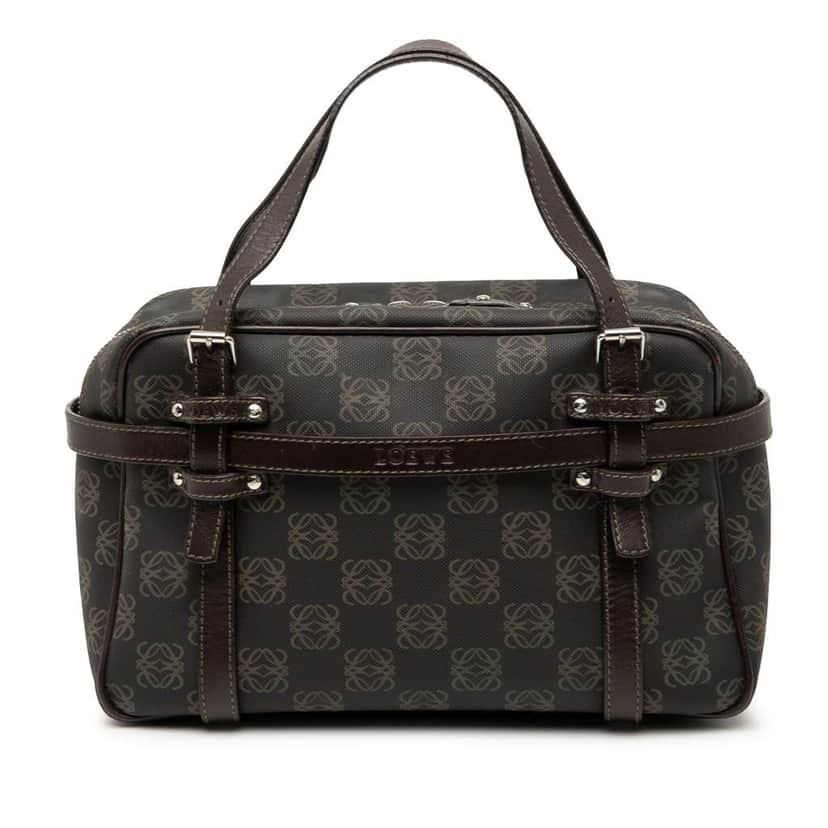 Loewe Anagram Coated Canvas Handbag Brown Canvas Very good condition - Front View