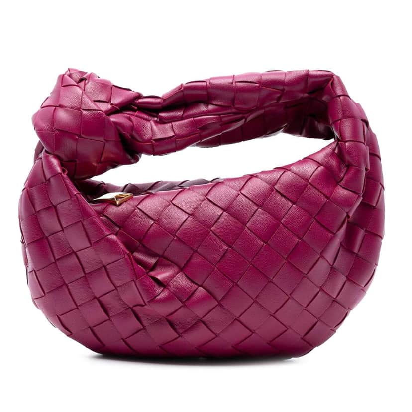 Bottega Veneta Mini Nappa Intrecciato Jodie Pink Leather Good condition - Front View