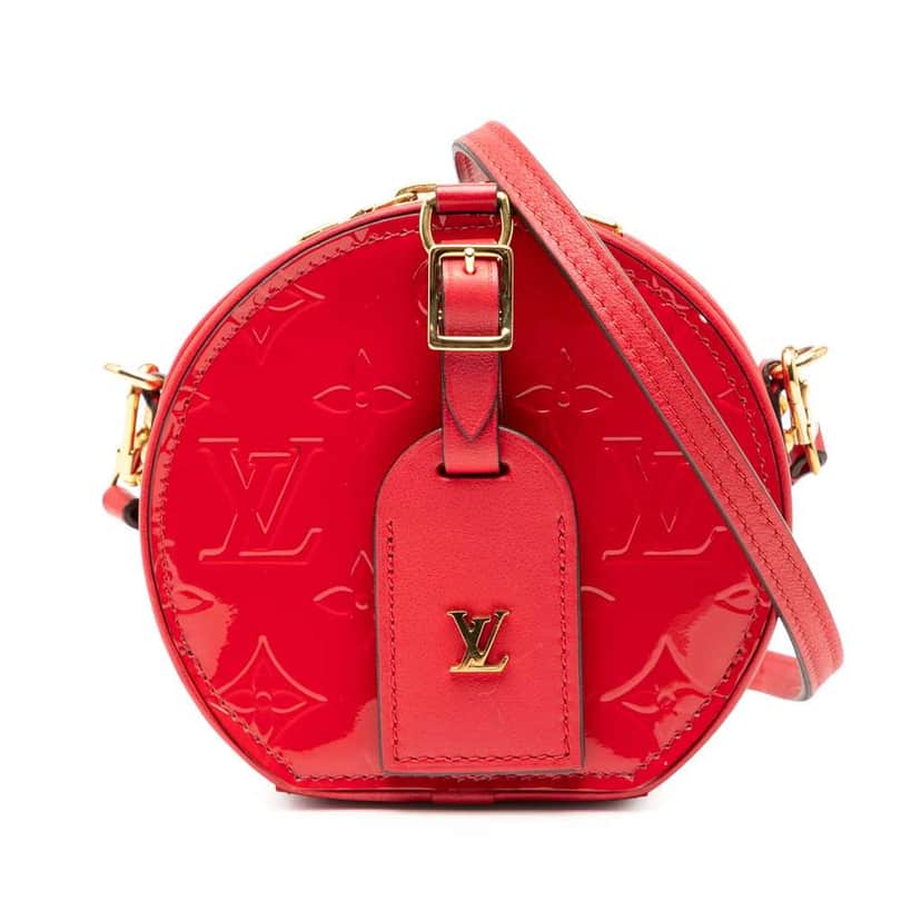 Louis Vuitton Monogram Vernis Mini Boite Chapeau Souple Red Leather Good condition - Front View