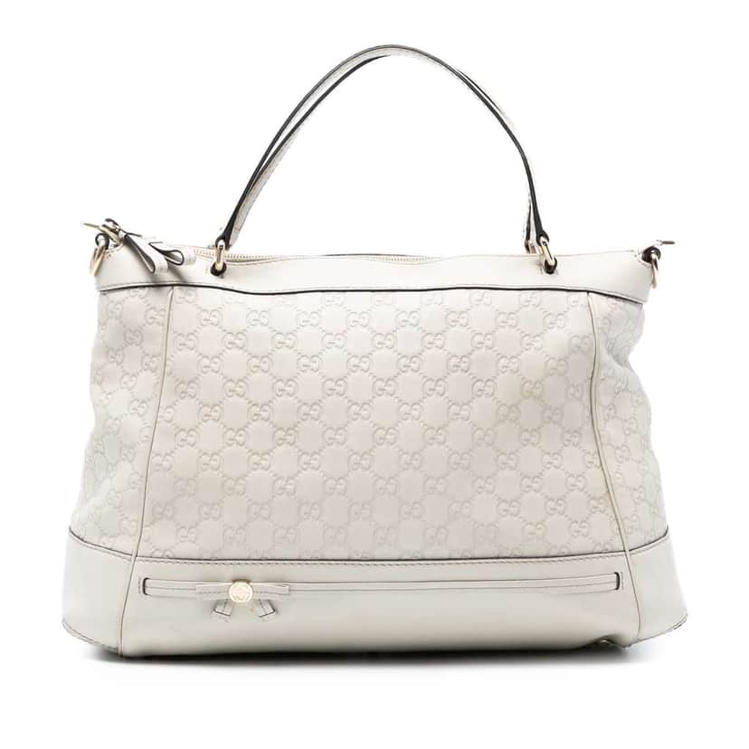 Gucci Guccissima Mayfair Satchel White Leather Good condition - Front View