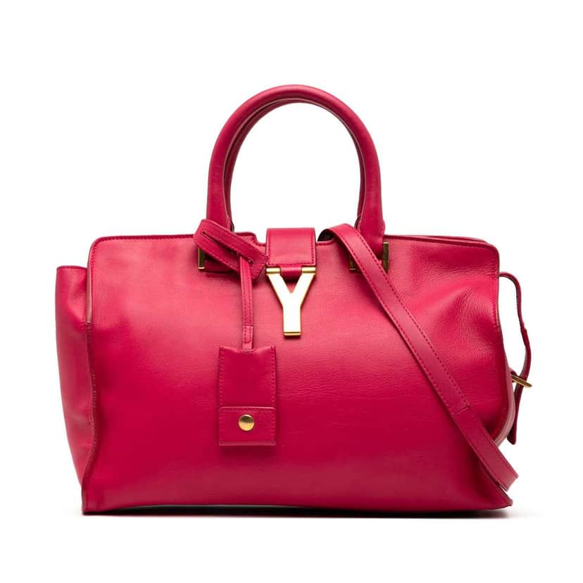 Saint Laurent Small Leather Classic Y Cabas Satchel Pink Leather Good condition - Front View